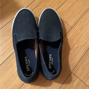 Navy blue slip on sperry